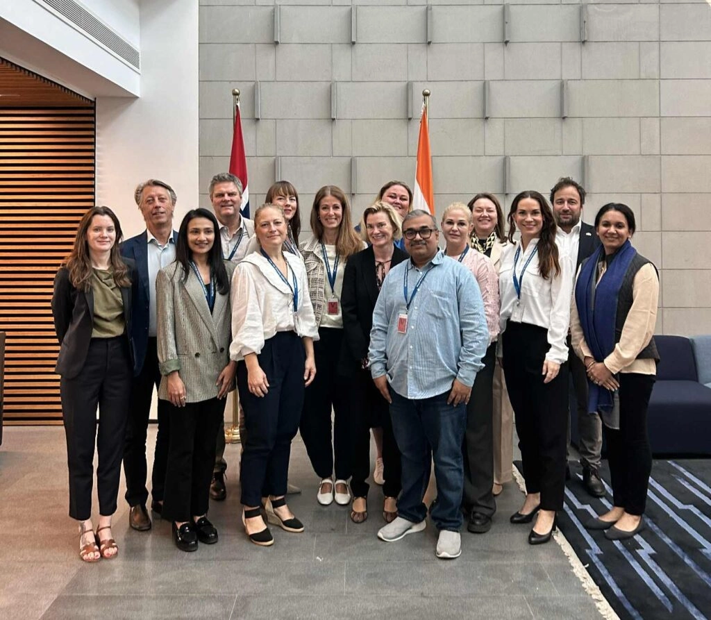 Bilde: Fra Den Norske ambassaden i New Dehi, i forbindelse med frihandelsavtalen mellom India og EFTA landene 