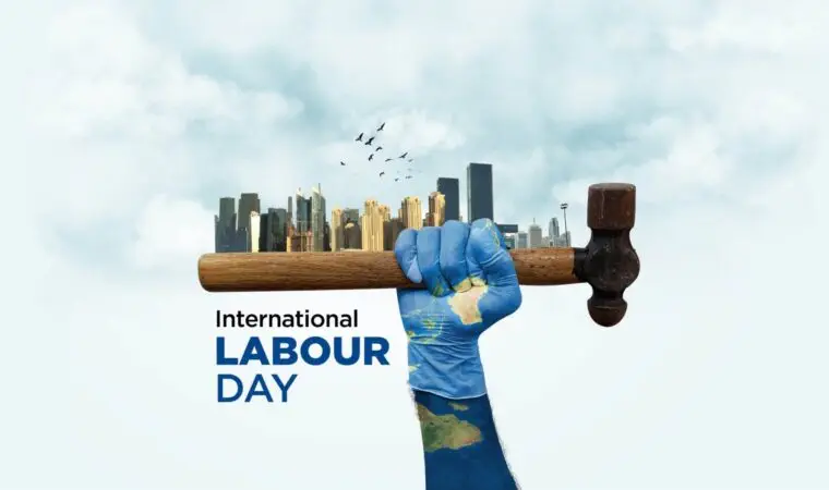 Happy Labour Day concept. 1st May- International labor day 3d concept.